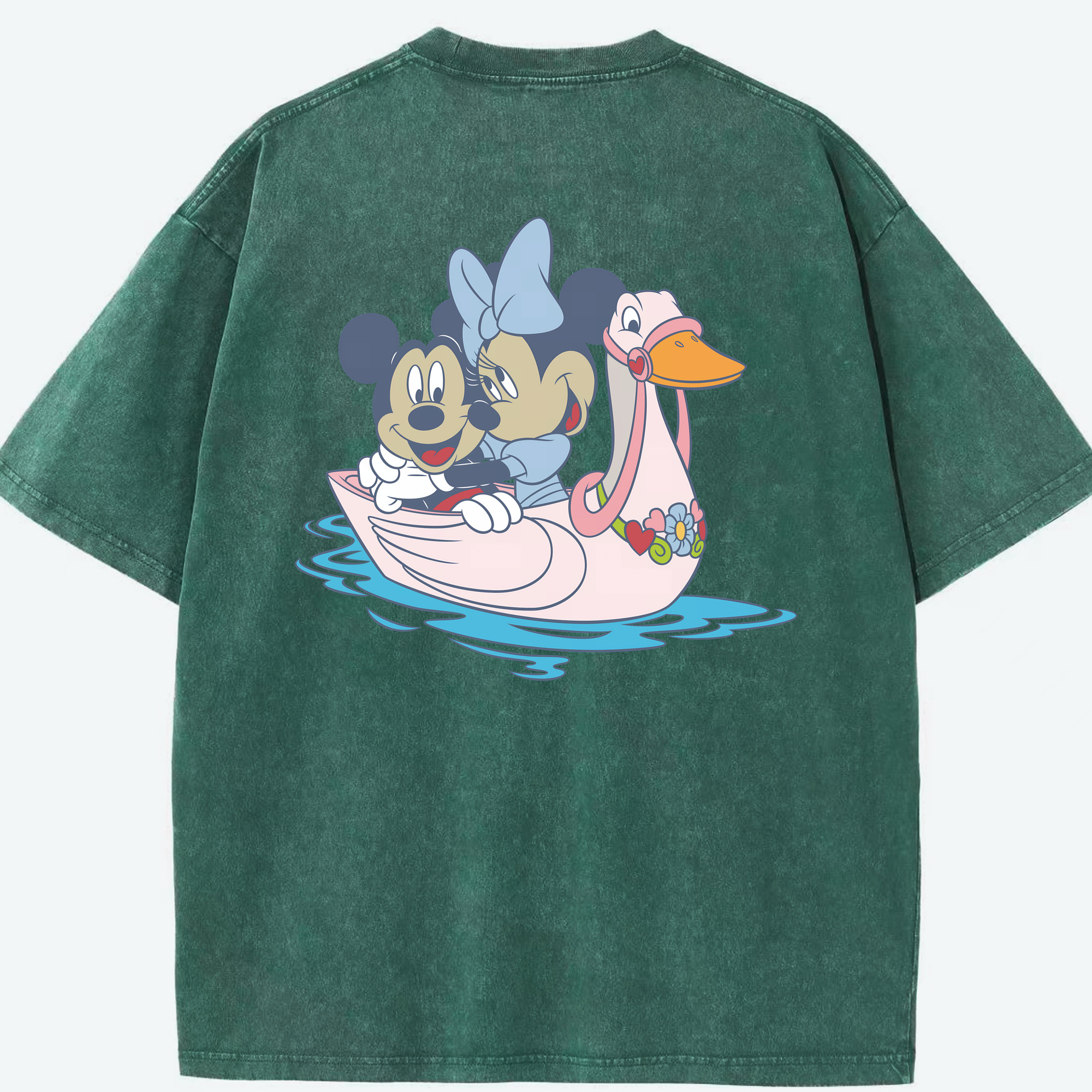 （画像用） ミッキーマウス Mickey Mouse 綿100% ヴィンテージ風 半袖Tシャツ（背面プリント）